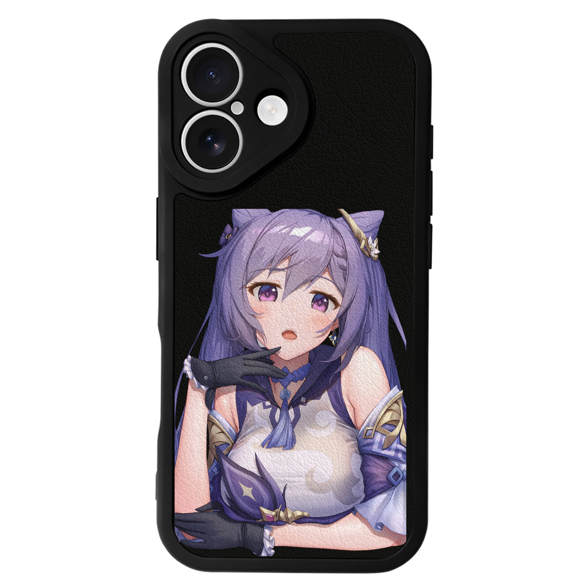 げんし神 刻晴 こくせい genshin Kokusei 【iPhone 16シリーズ対応】シリコンスマホケース（レザー調） 材質：シリコン
